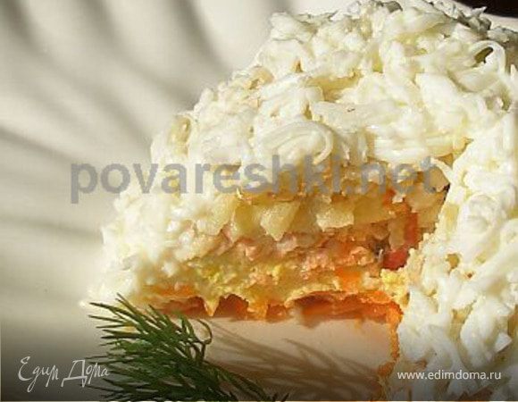 Селедка под шубой с красной рыбой Селедка под шубой с красной рыбой