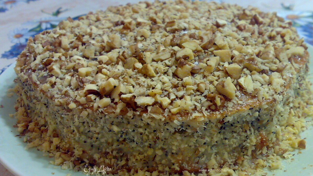 Торт "Маковый с грецкими орехами"