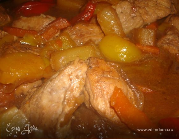 Индейка в кисло сладком соусе