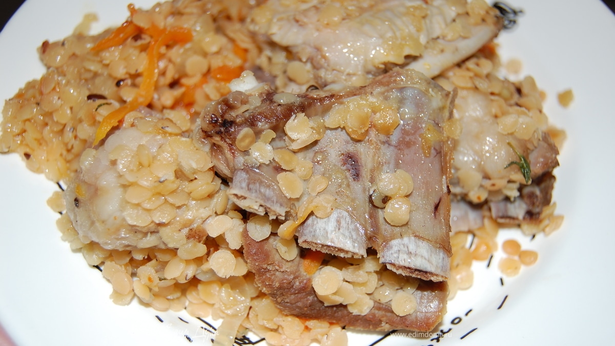 Восточные вариации на тему баранины с чечевицей.