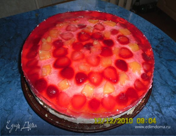 Торт "Фруктово-ягодный" с творогом