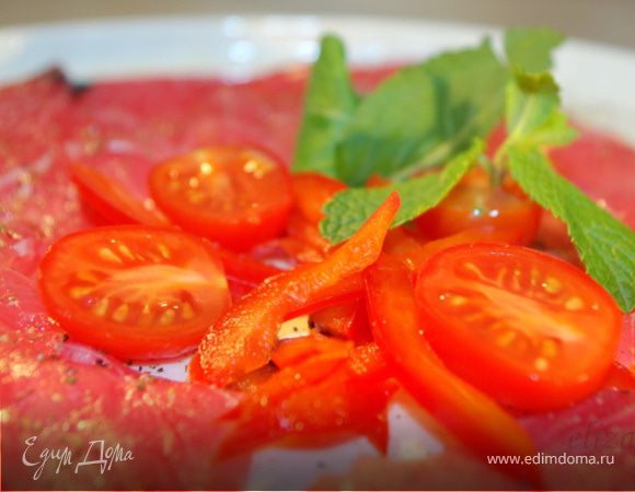 Карпаччо из тунца с мятой Карпаччо из тунца с мятой