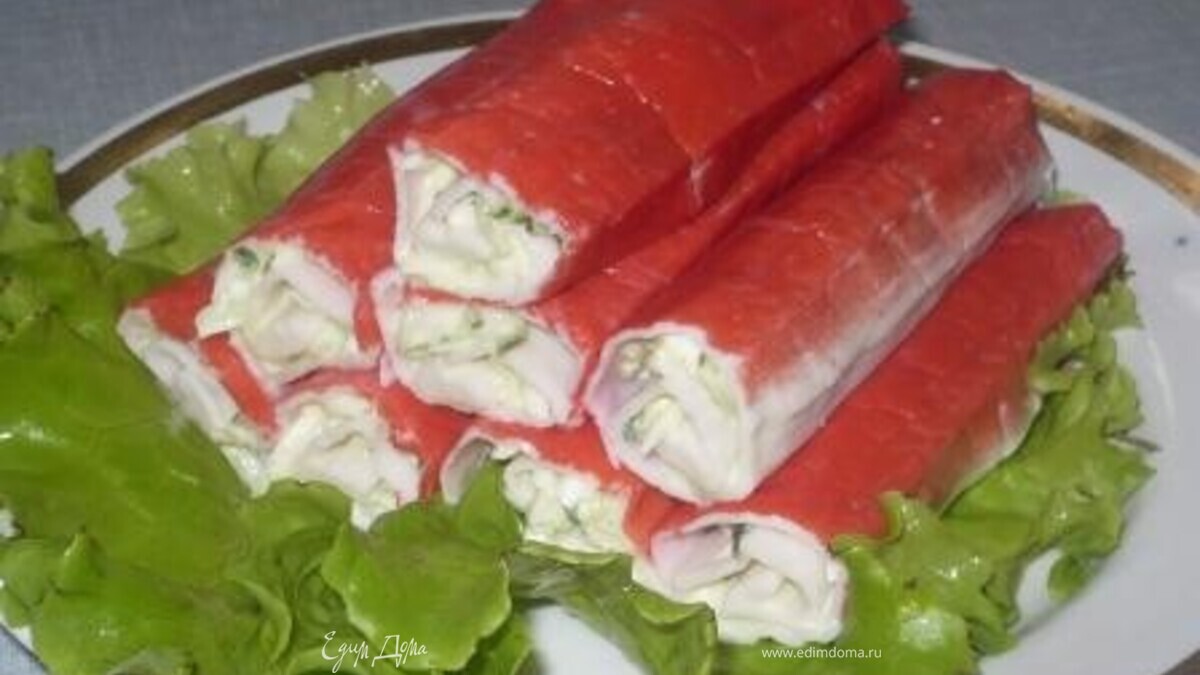 Рулетики из крабовых палочек
