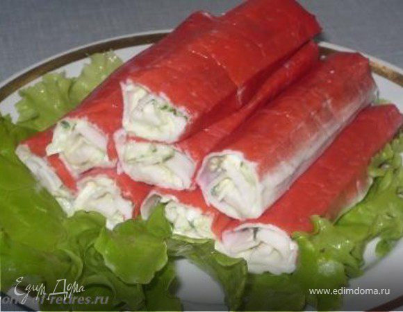Рулетики из крабовых палочек