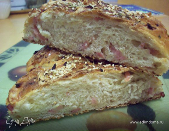 Плетенка с ветчиной и сыром Плетенка с ветчиной и сыром