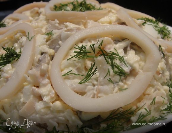 Салат " Мистер кальмар" Салат " Мистер кальмар"