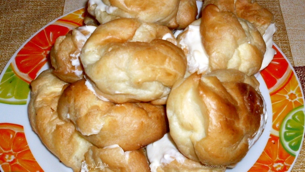 Заварные шарики с творожной начинкой