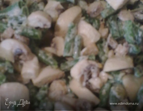 Салат из сырых шампиньонов и стручковой фасоли Салат из сырых шампиньонов и стручковой фасоли