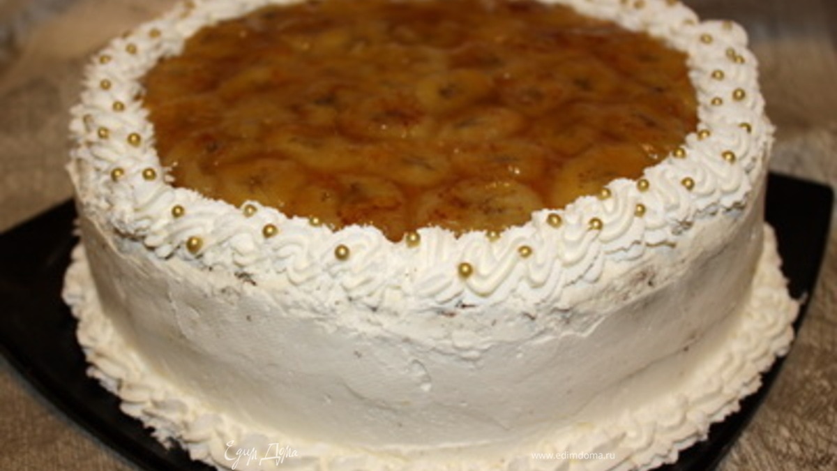 Шоколадно-банановый торт