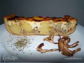 Картофельный пирог с луком и грибами