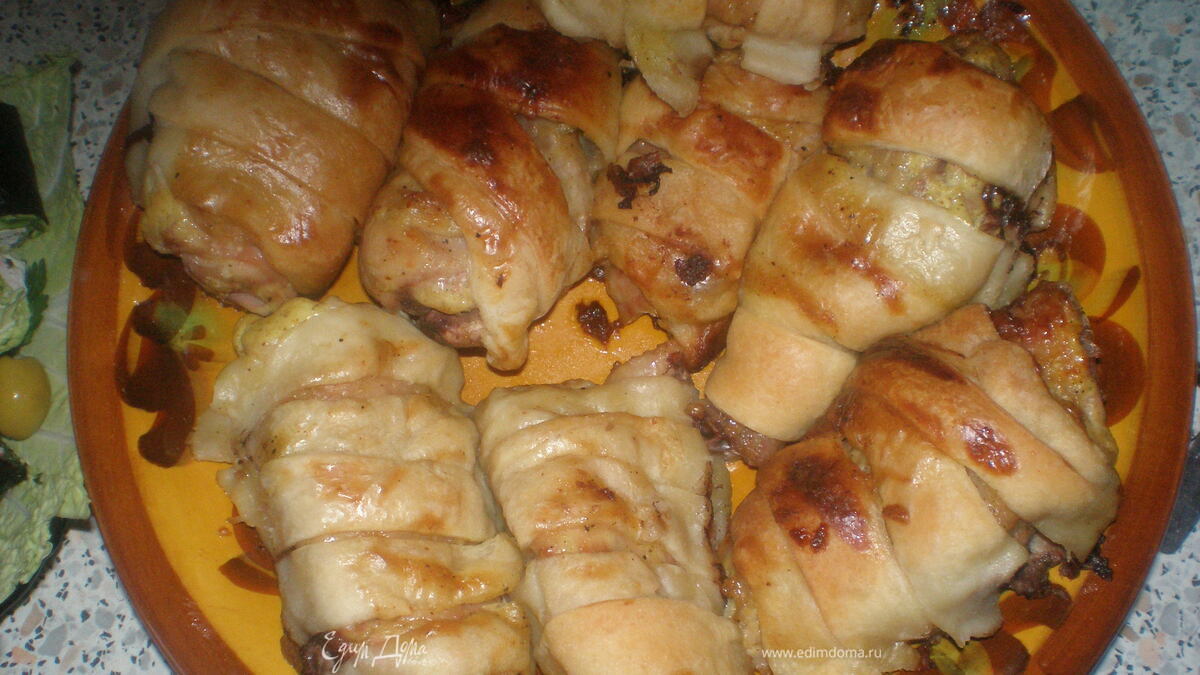 Окорочка в слоёном тесте