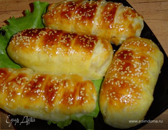 Слоечки с ветчиной и сыром 