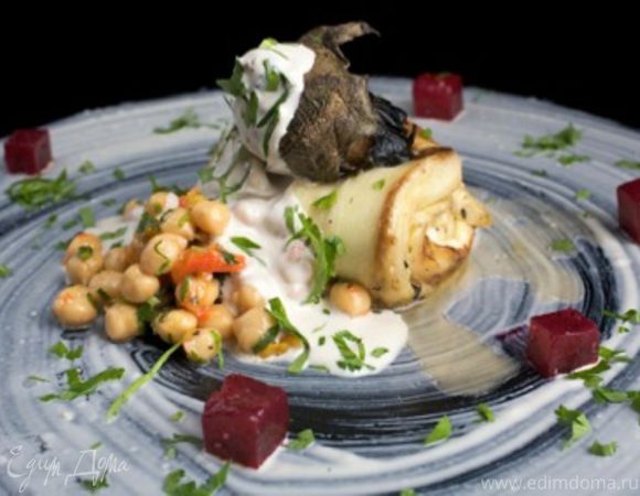 Жареные баклажаны со свеклой