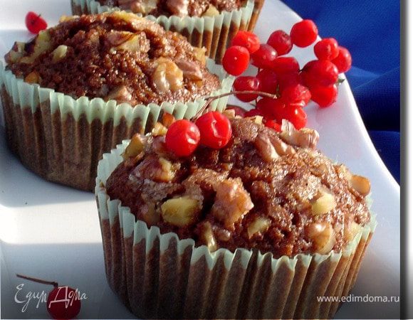 Тыквенные маффины с грецкими орехами и корицей Тыквенные маффины с грецкими орехами и корицей