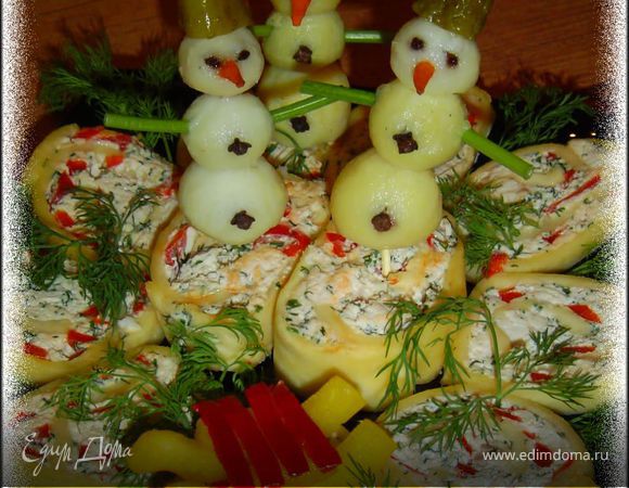 Рулет из сыра "Зимние самоцветы" Рулет из сыра "Зимние самоцветы"