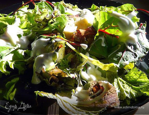 Салат с финиками, грецкими орехами и сыром