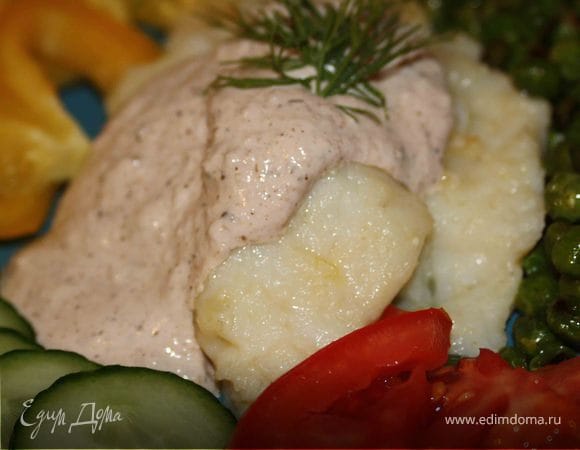 Белая рыба с ореховым соусом Белая рыба с ореховым соусом