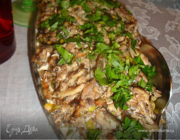 Сочный шпротный салат