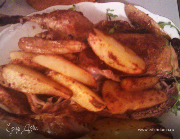 Запеченная утка с картофелем