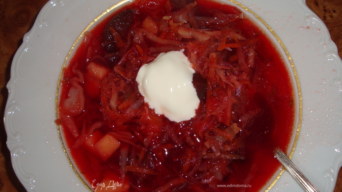 Любимый борщ с баклажанами