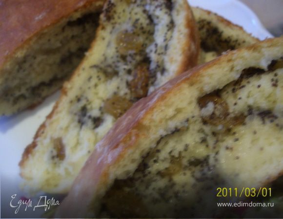 Сдобный рулет с маковой начинкой Сдобный рулет с маковой начинкой