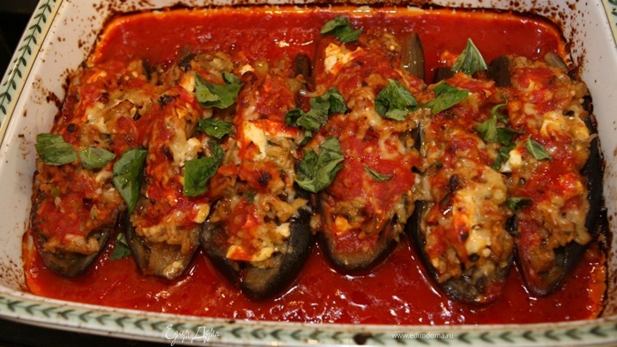 Баклажаны, фаршированные рисом