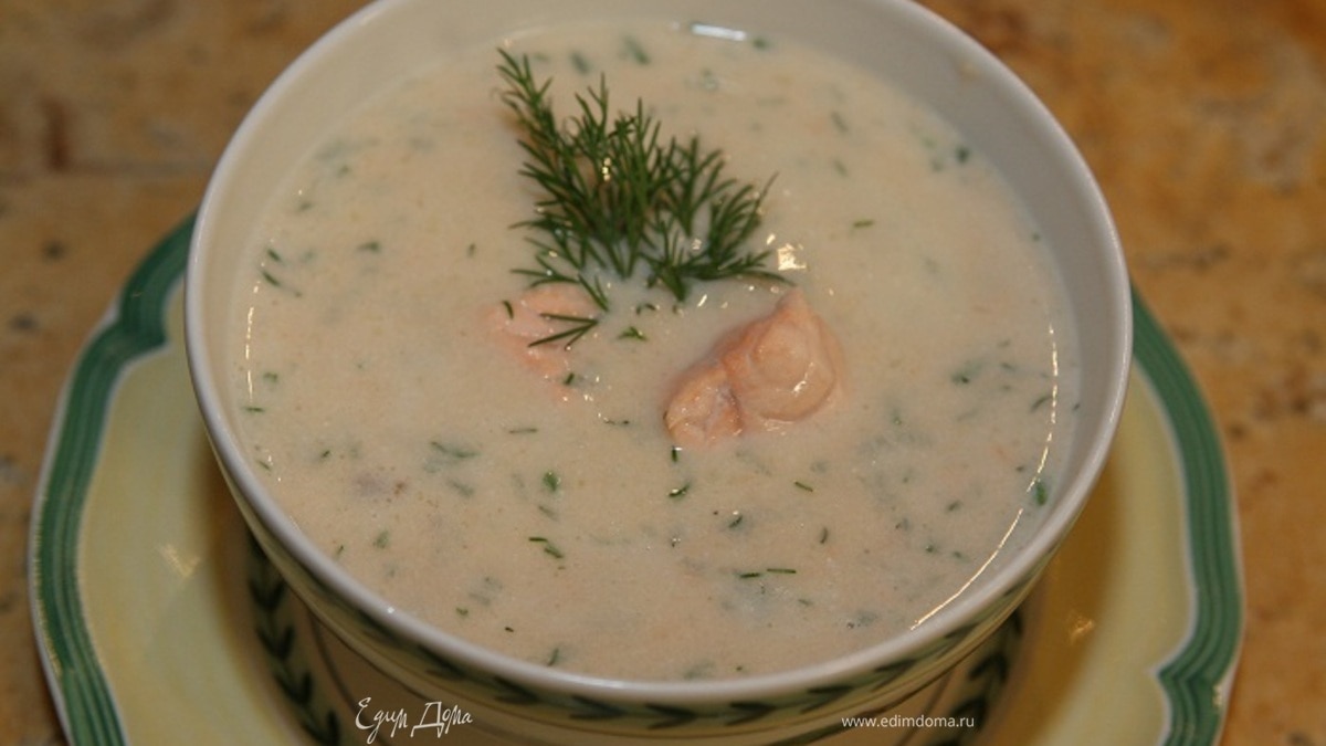 Суп с семгой и картофелем