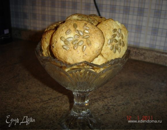 Творожное печенье с семечками