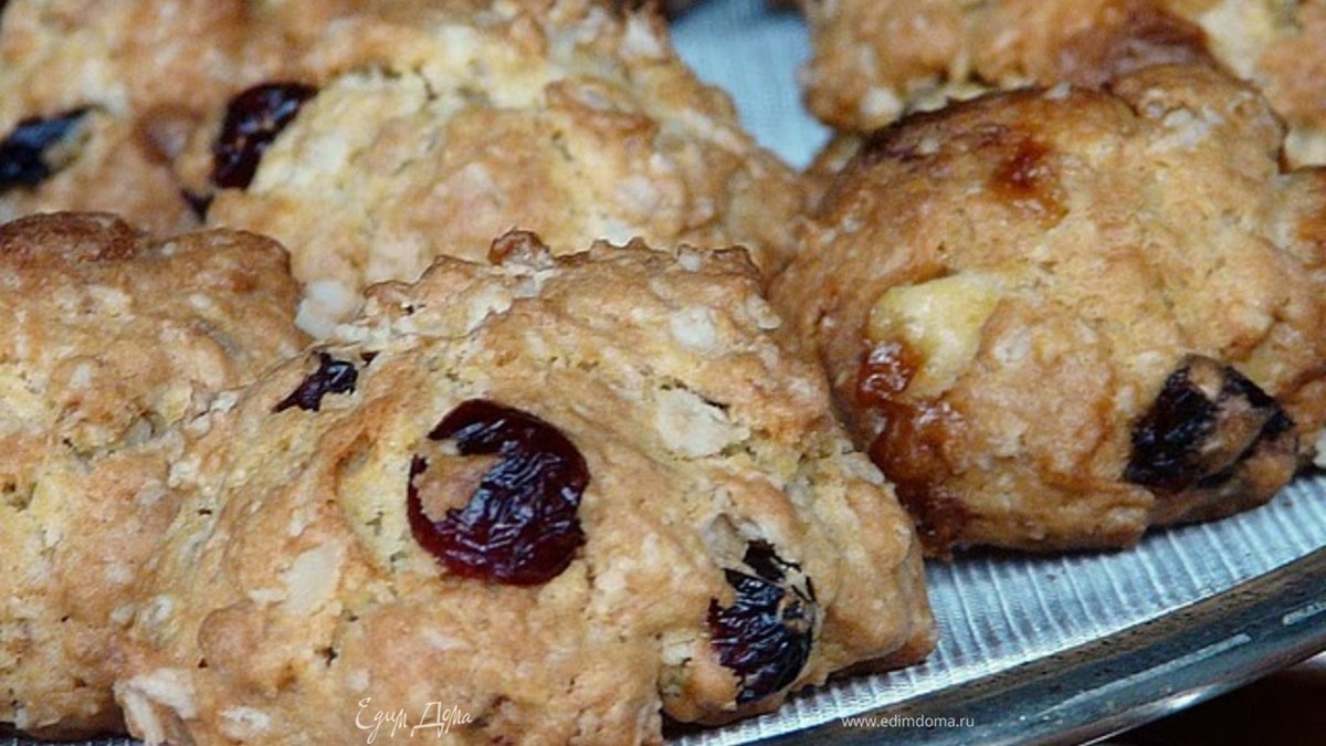Овсяное печенье с клюквой и белым шоколадом