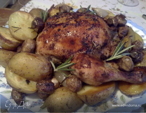 Курица в паприке с картофелем и грибами Курица в паприке с картофелем и грибами