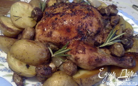 Рецепт Курица в паприке с картофелем и грибами