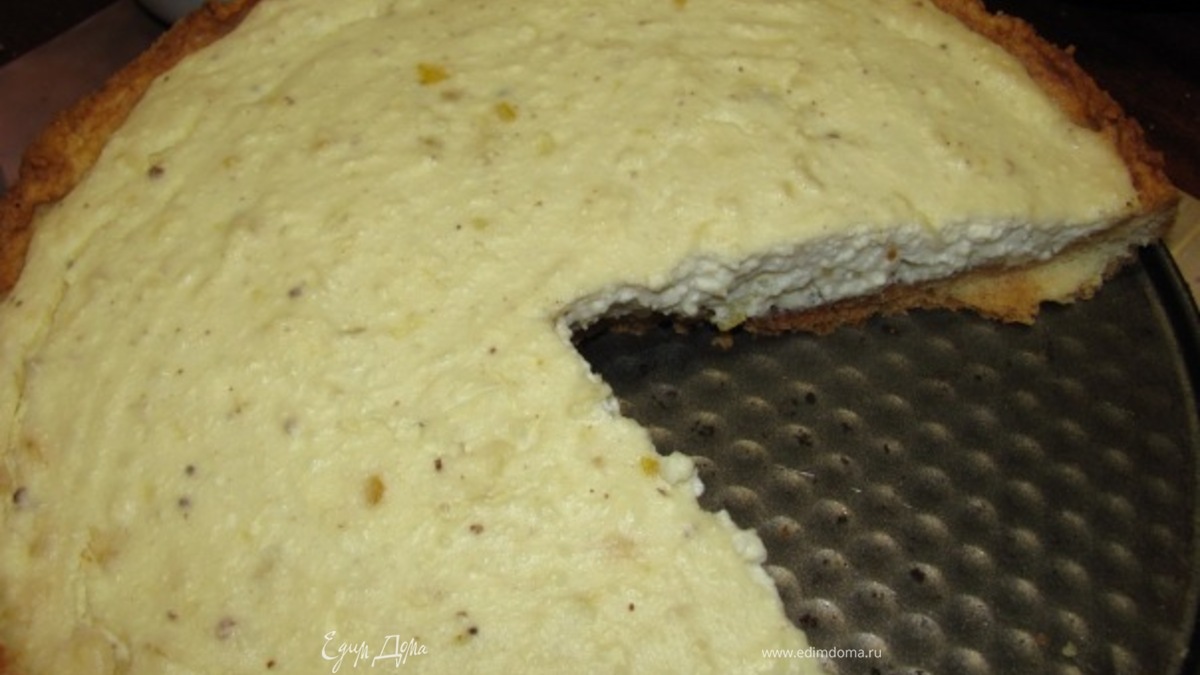 Песочный пирог с творожно-лимонной начинкой