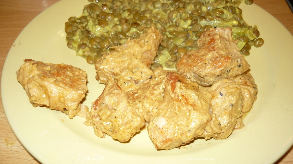 Индейка в горчично-апельсиновом соусе с коньяком