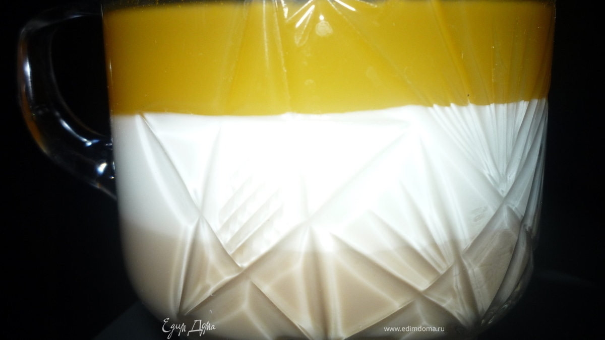 Желе "Кофе, сливки, фрукты"