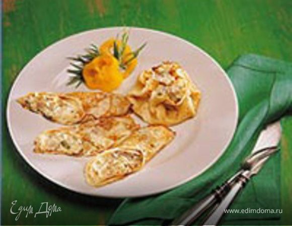 Блинчики с начинкой из норвежской сельди.