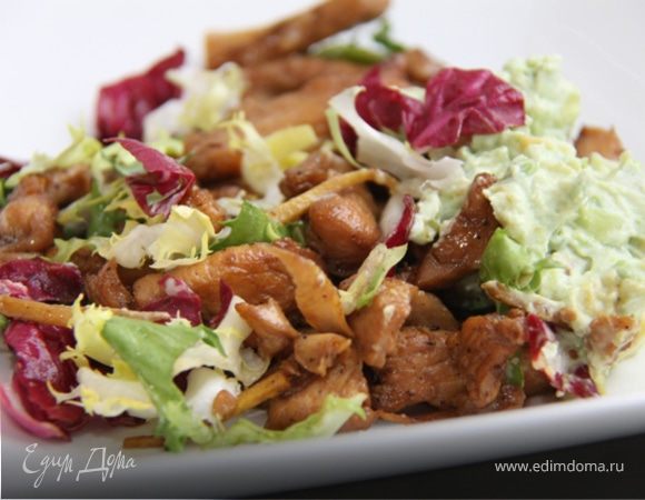 Медово-имбирная курица с авокадо и сыром! И 381 ккал. в 1 порции:-)