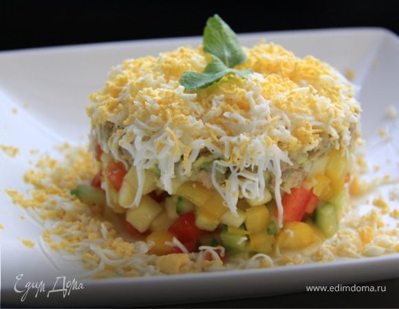 Овощной салат с тунцом, яйцом и авокадо! 301 ккал в 1 порции:-) Овощной салат с тунцом, яйцом и авокадо! 301 ккал в 1 порции:-)