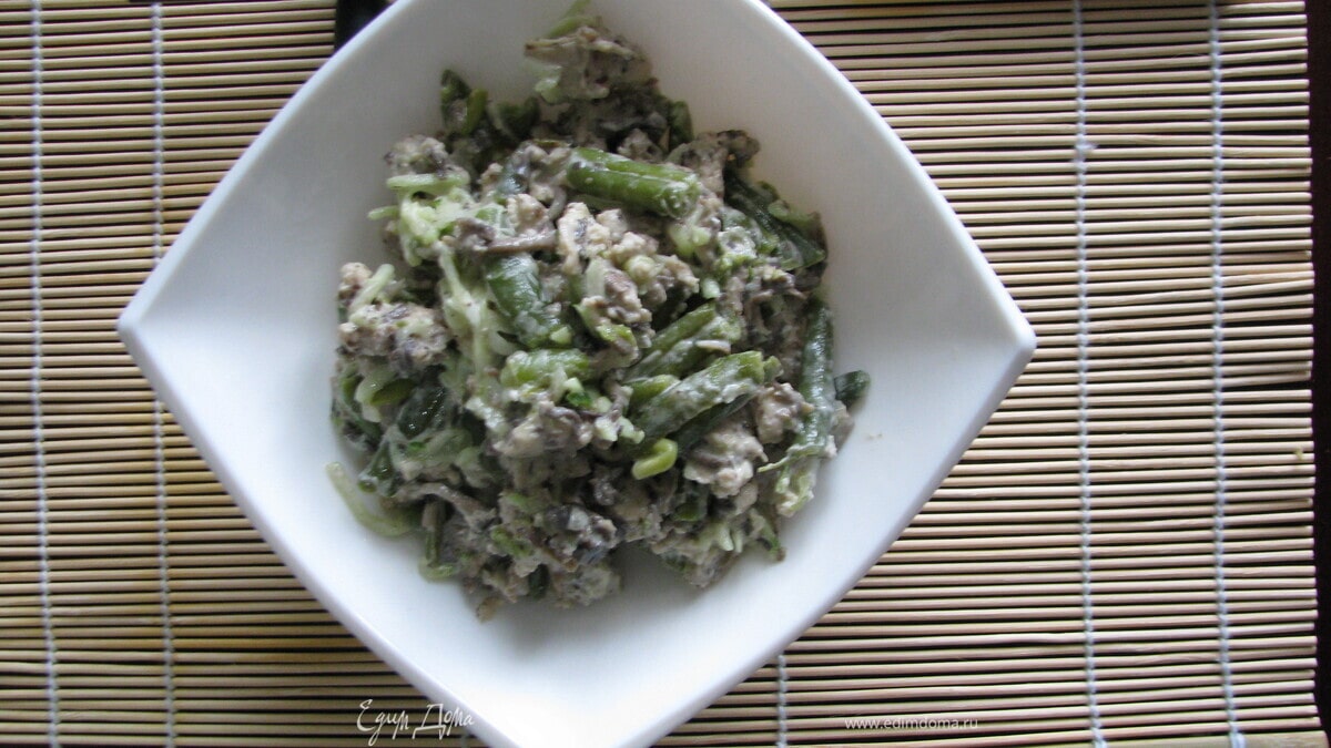 Салат из стручковой фасоли с домашним майонезом