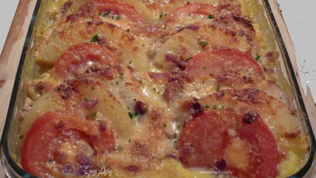 Запеканка с индейкой и ананасами по-гавайски