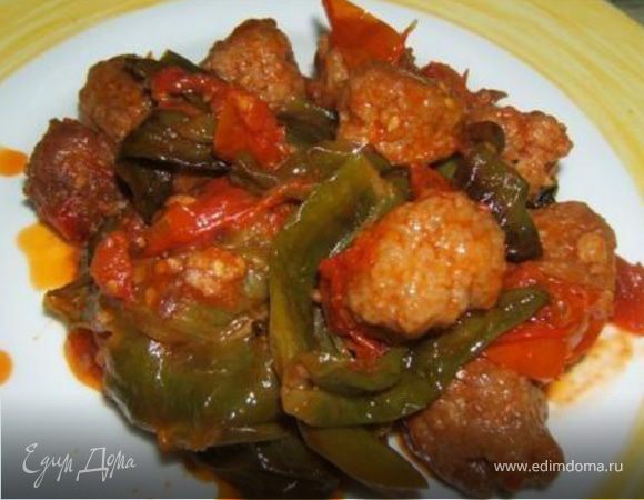 Фрикадельки с зелеными перчиками