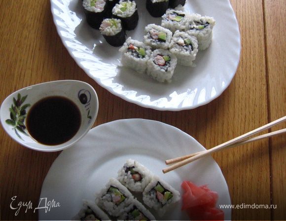 Роллы с креветками Роллы с креветками