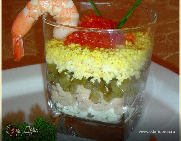 Веррины с красной икрой и печенью трески Веррины с красной икрой и печенью трески