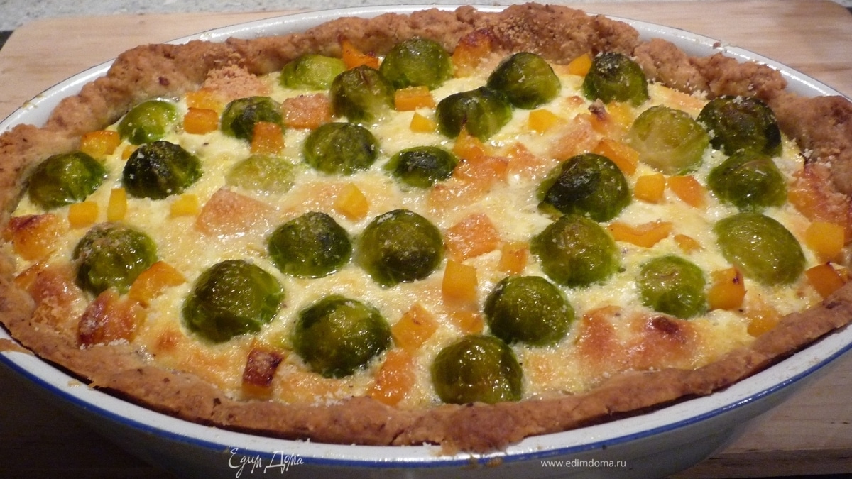 "Киш & Со." :-) Пикантный киш с брюссельской капустой и рубленым мясом