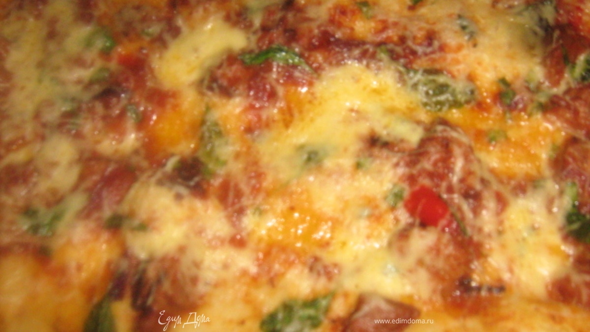 Пицца с телятиной в пикантном соусе