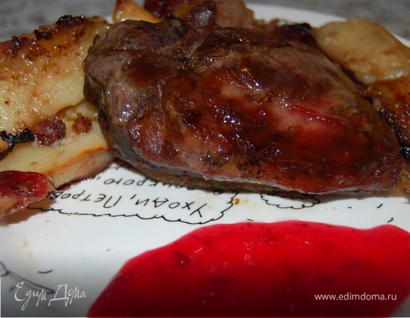 Утка под клюквенно-имбирным соусом. Утка под клюквенно-имбирным соусом.