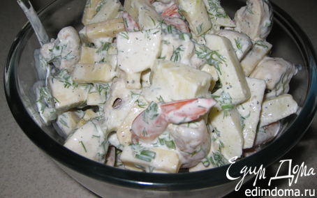 Рецепт Салат с креветками и яблоком (Salad with shrimps &amp; apple)