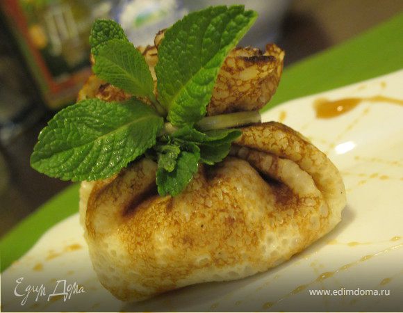 Блинный мешочек с маскарпоне и тыквой Блинный мешочек с маскарпоне и тыквой