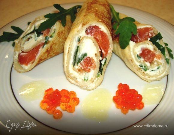 Масленица: Блины с маскарпоне и лососем Масленица: Блины с маскарпоне и лососем