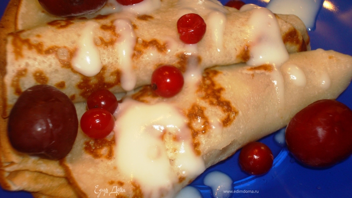 Банановые блинчики с восхитительным ванильным заварным кремом на Масленицу