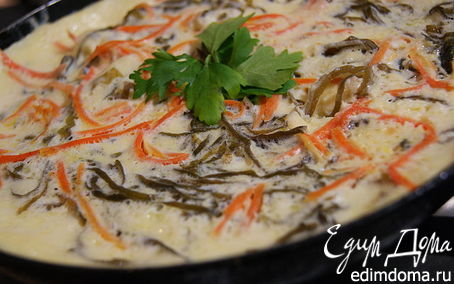 Рецепт Омлет с морской капустой и морковью по-корейски